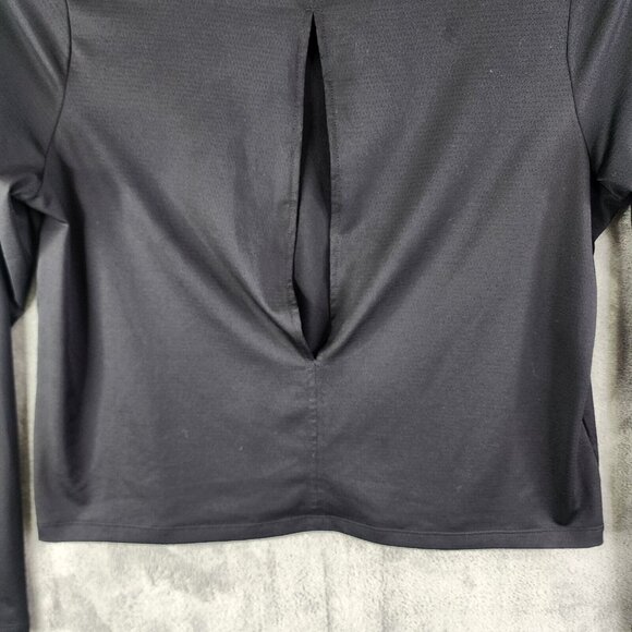 Womens Black Sports Illustrated Open Back Tee Top Shirt Long Sleeve Size XL - Picture 9 of 15